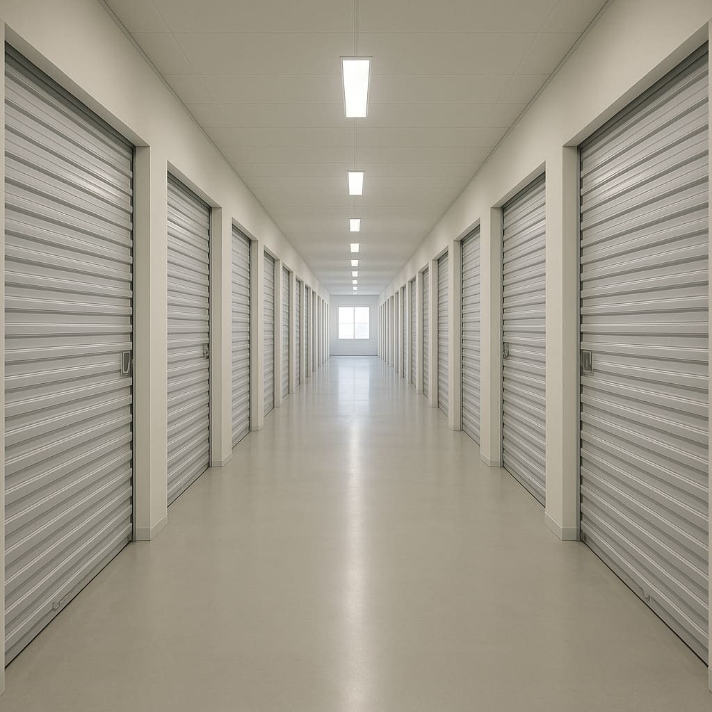 Moderner Flur einer Self-Storage Anlage in Zürich